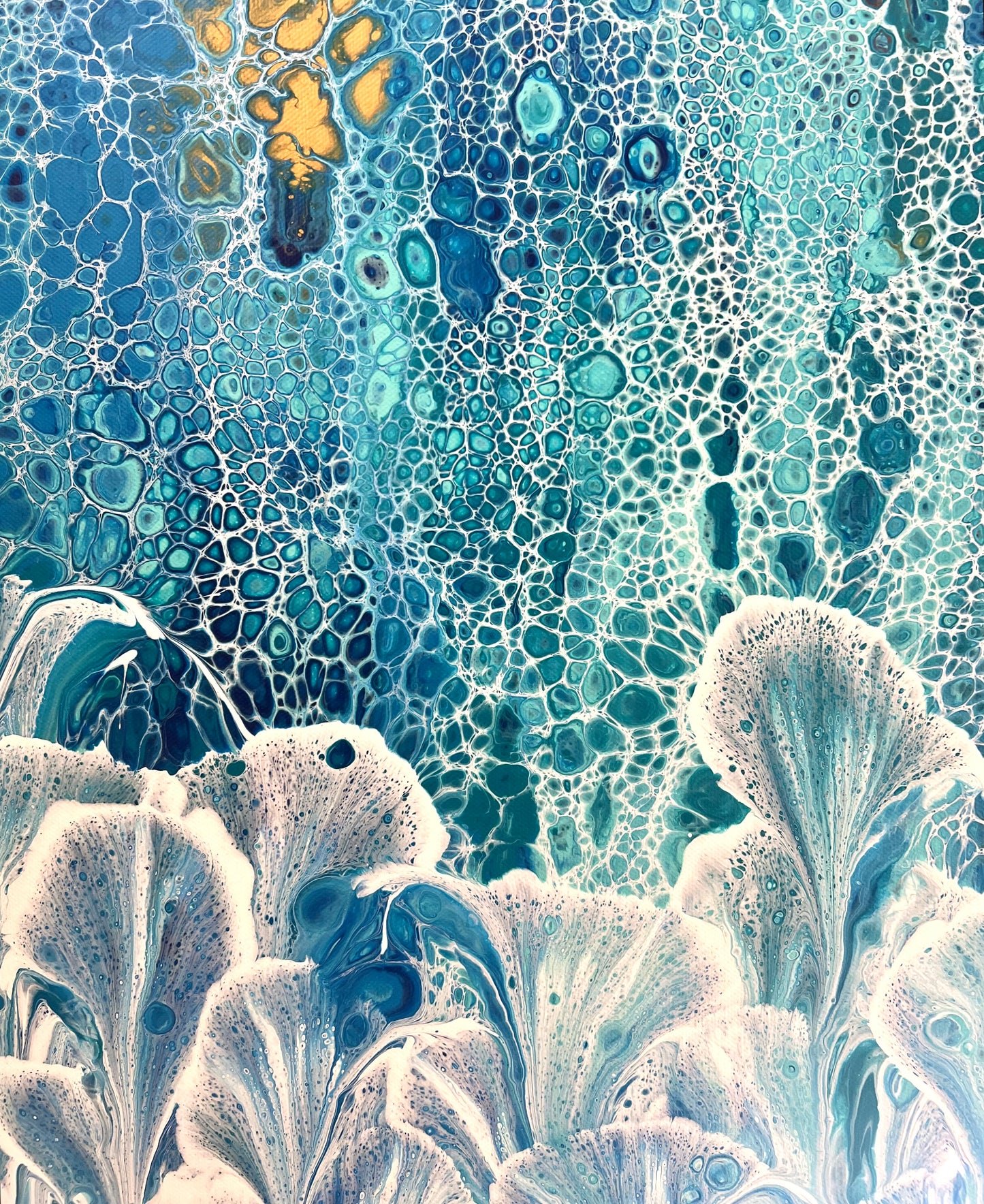 Changing Valley | Extra Large Original Abstract Floral Painting 152x61.5cm by Angela Roskell