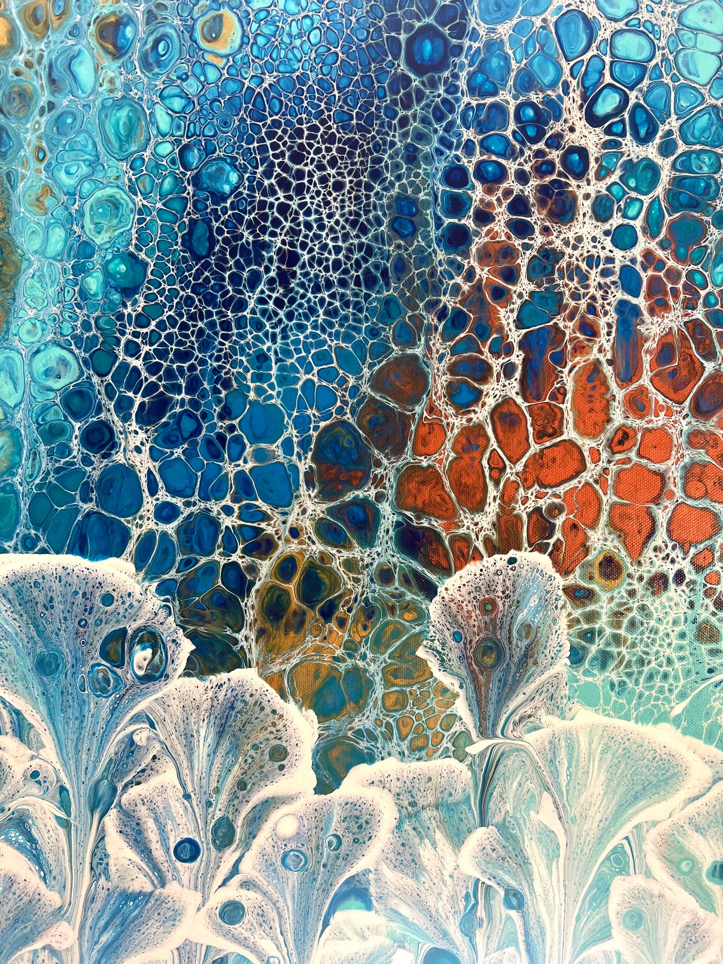 Changing Valley | Extra Large Original Abstract Floral Painting 152x61.5cm by Angela Roskell