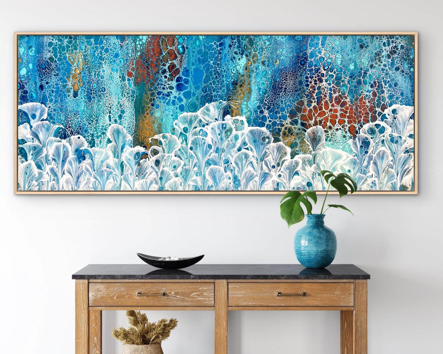 Changing Valley | Extra Large Original Abstract Floral Painting 152x61.5cm by Angela Roskell