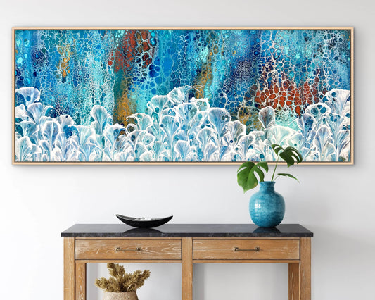 Changing Valley | Extra Large Original Abstract Floral Painting 152x61.5cm by Angela Roskell