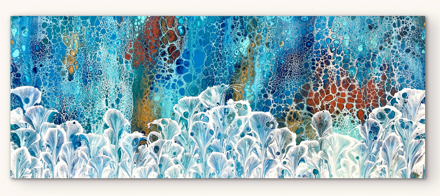 Changing Valley | Extra Large Original Abstract Floral Painting 152x61.5cm by Angela Roskell