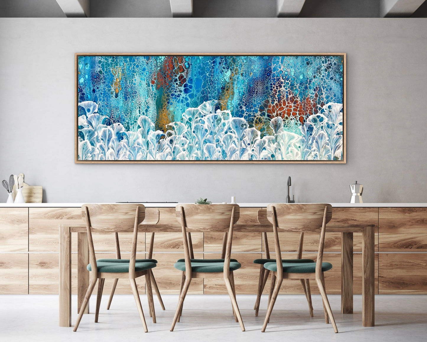 Changing Valley | Extra Large Original Abstract Floral Painting 152x61.5cm by Angela Roskell