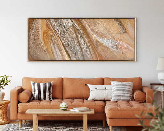 Sandstone Plains | Extra Large Original Abstract Painting 152x61.5cm by Angela Roskell