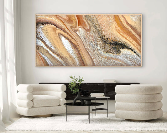 Earth's Traces | Extra Large Original Abstract Painting 183x91.5cm by Angela Roskell