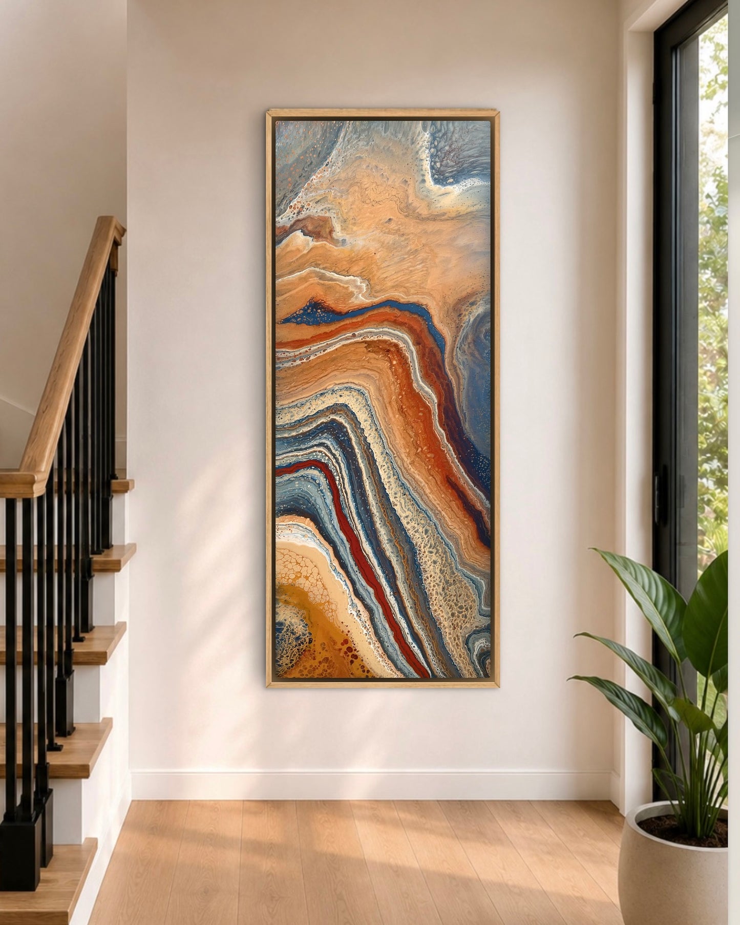 Western Peninsula | 152x61.5cm Original Abstract Painting by Angela Roskell