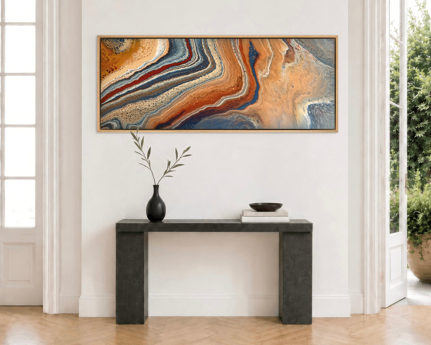 Western Peninsula | 152x61.5cm Original Abstract Painting by Angela Roskell