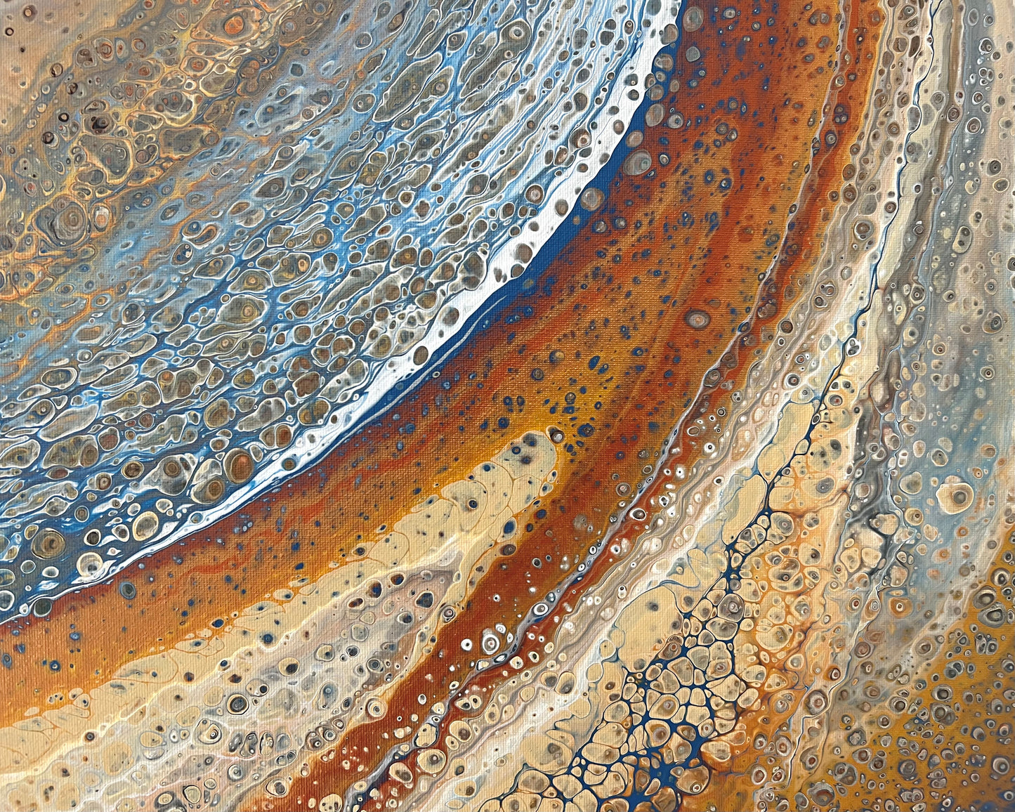 Ember Shores | 92x92cm Original Artwork by Angela Roskell