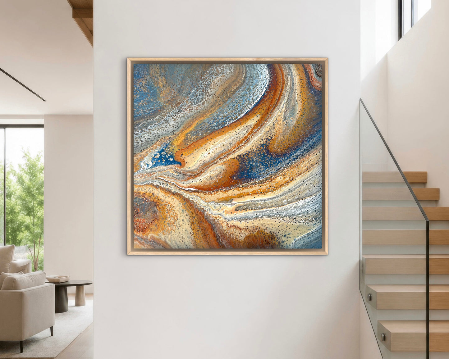 Ember Shores | 92x92cm Original Artwork by Angela Roskell